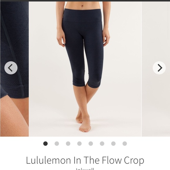 Lululemon In The Flow Ruched Seamless Crop Size 4 Inkwell - Picture 10 of 10